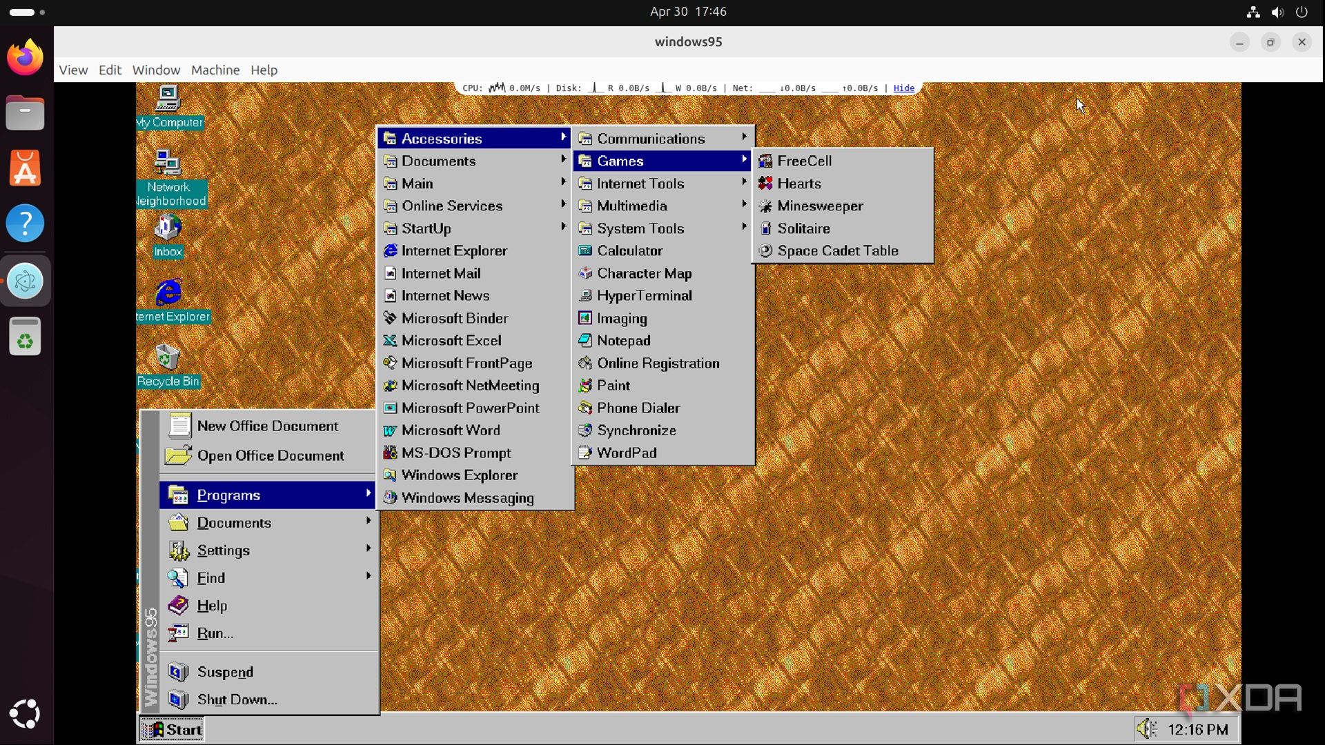 This GitHub project lets you run Windows 95 on any Linux machine and ...