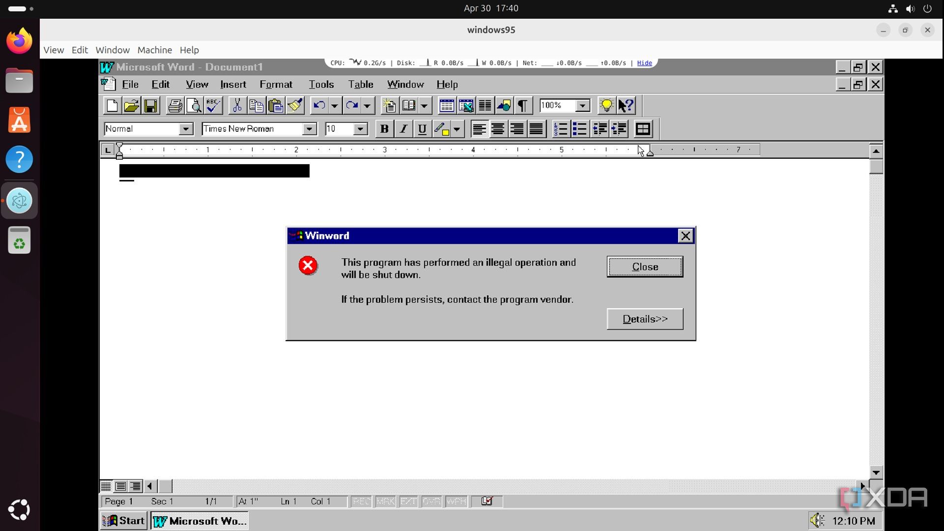 This GitHub project lets you run Windows 95 on any Linux machine and ...
