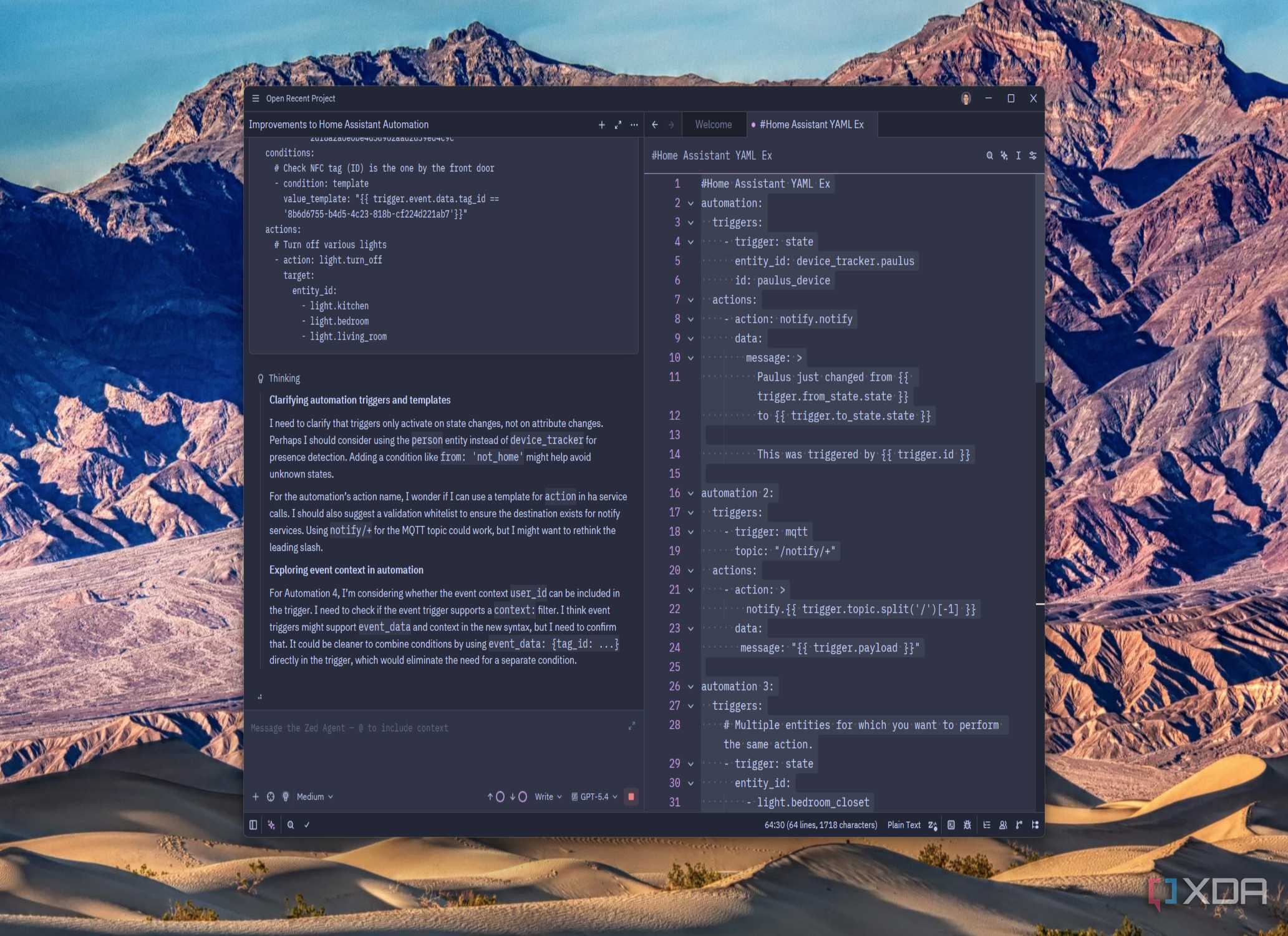 zed chatgpt 5.4 model checking my yaml code