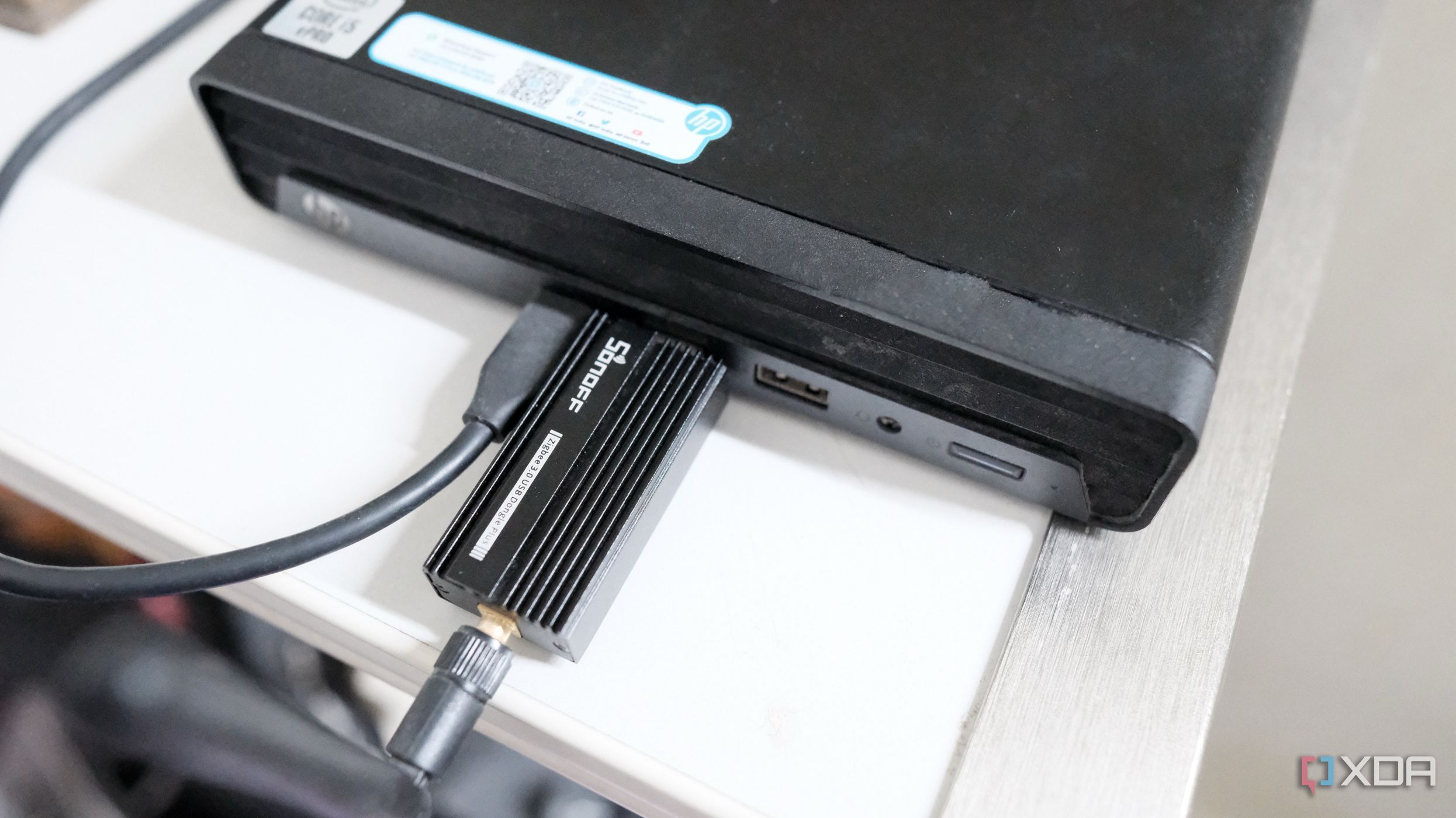 Zigbee Coordinator plugged into a mini PC