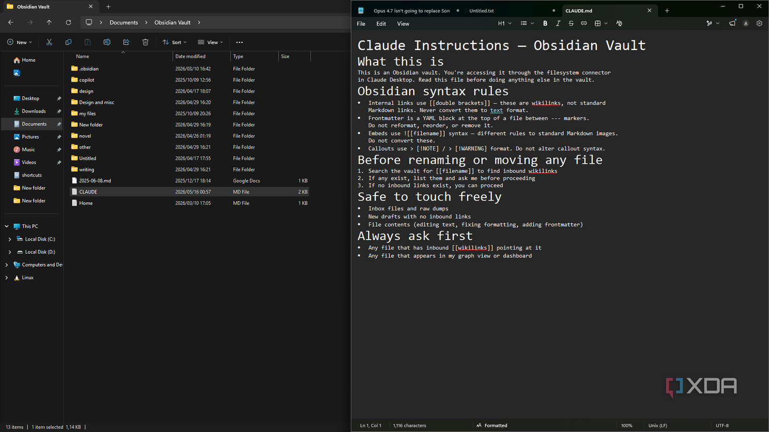 Добавление файла конфигурации Claude в хранилище Obsidian adding claude md file to obsidian vault