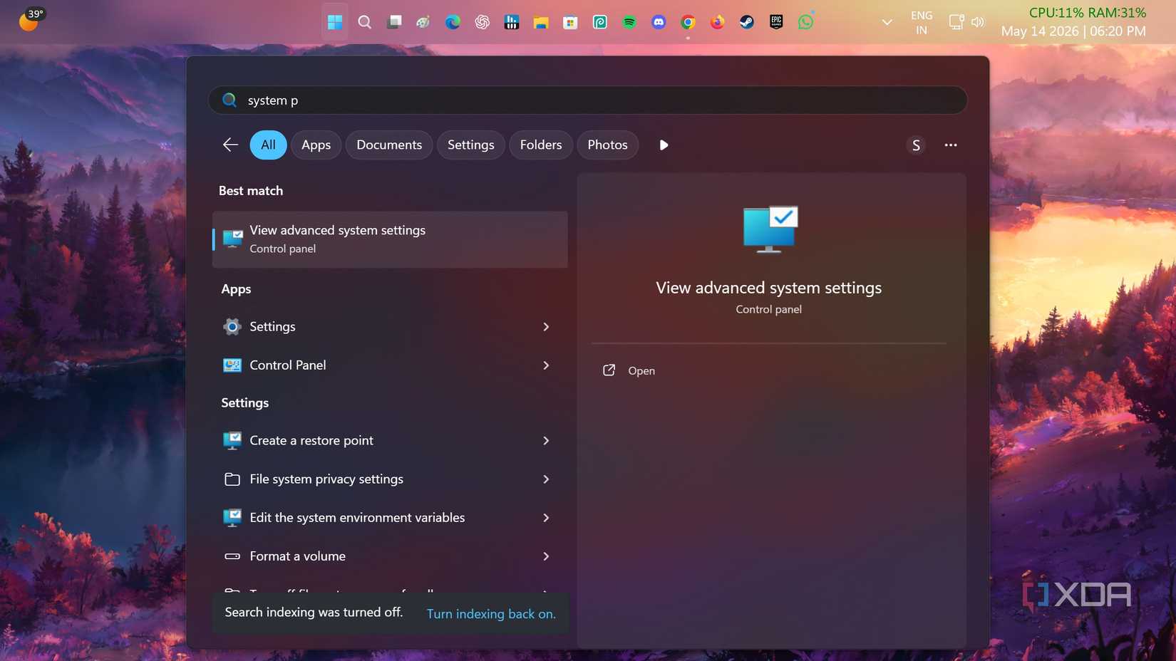 I stopped using Windows Search after finding Microsoft's better launcher