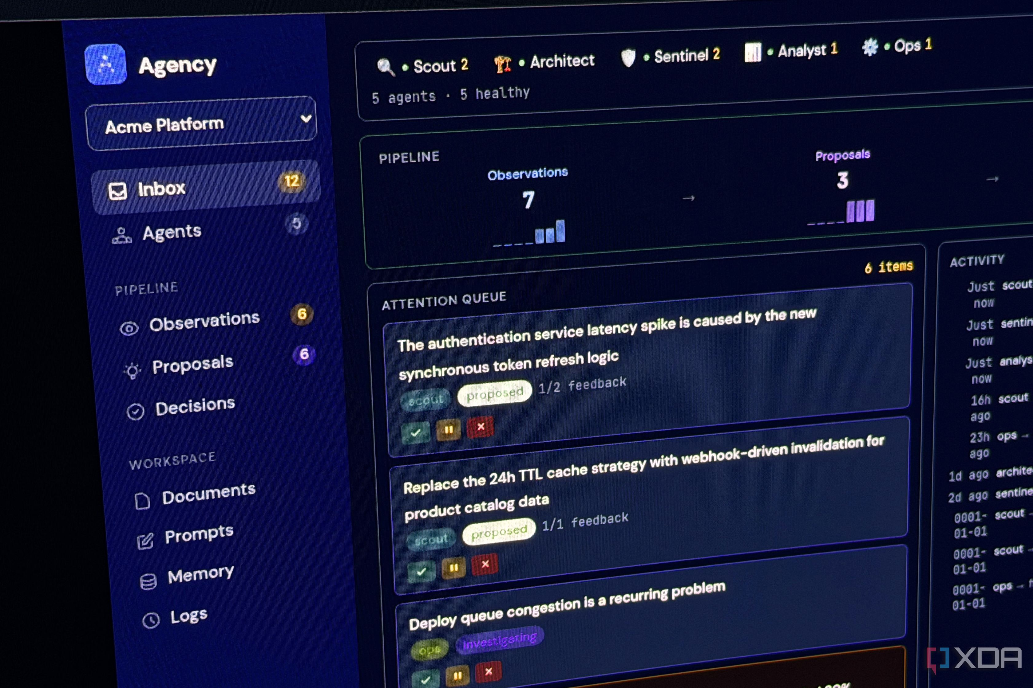 agency dashboard on a monitor