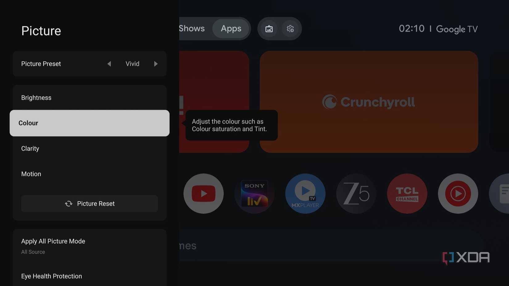 My TV display felt dull, so I changed these settings to make the colors ...