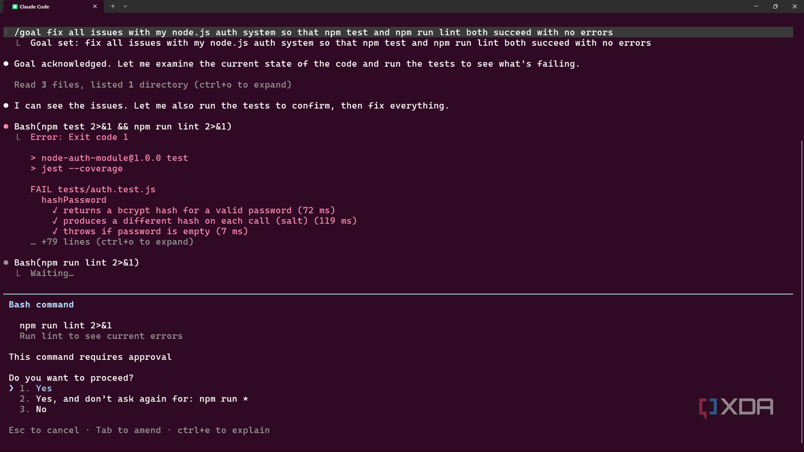 Claude Code examining project files