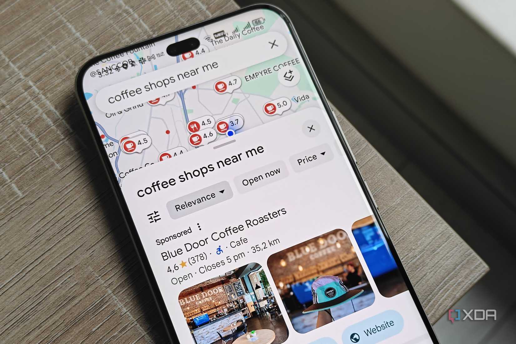 coffee shops near me search with sponsored results