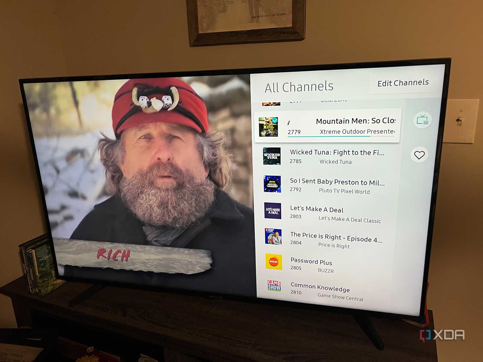 Samsung TV Plus channel editing options