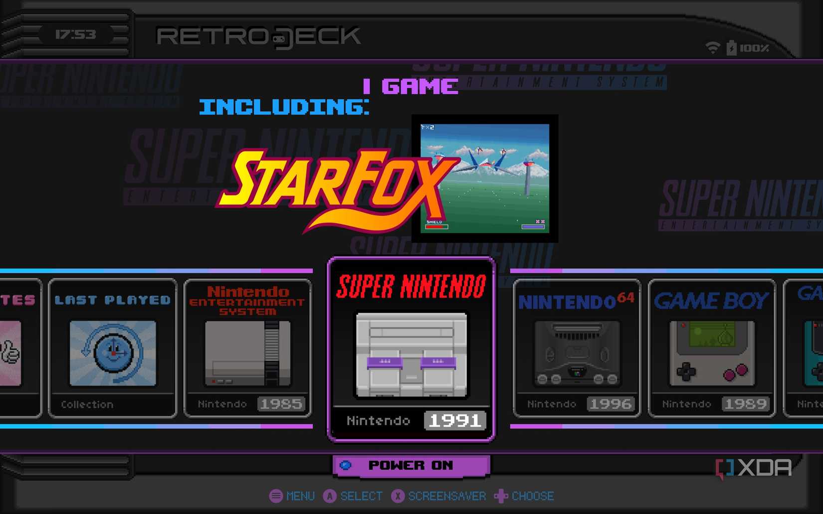 Screenshot of Emulation Station in official RetroDeck skin