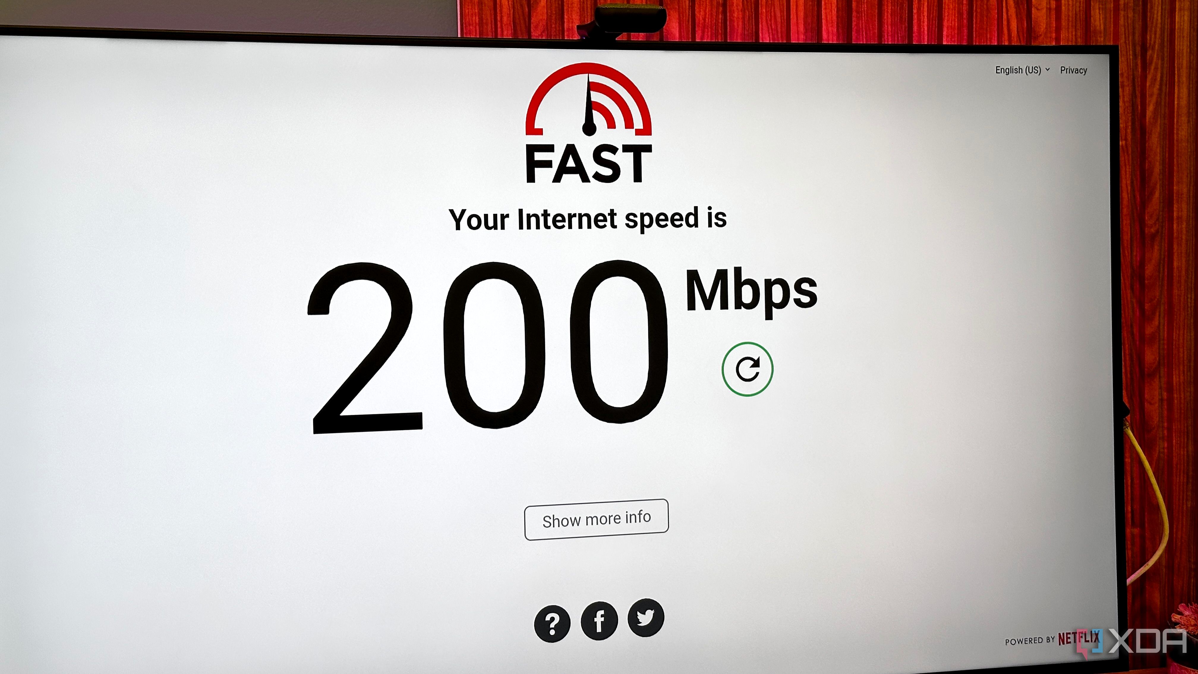 тест скорости интернета на телевизоре через Fast.com