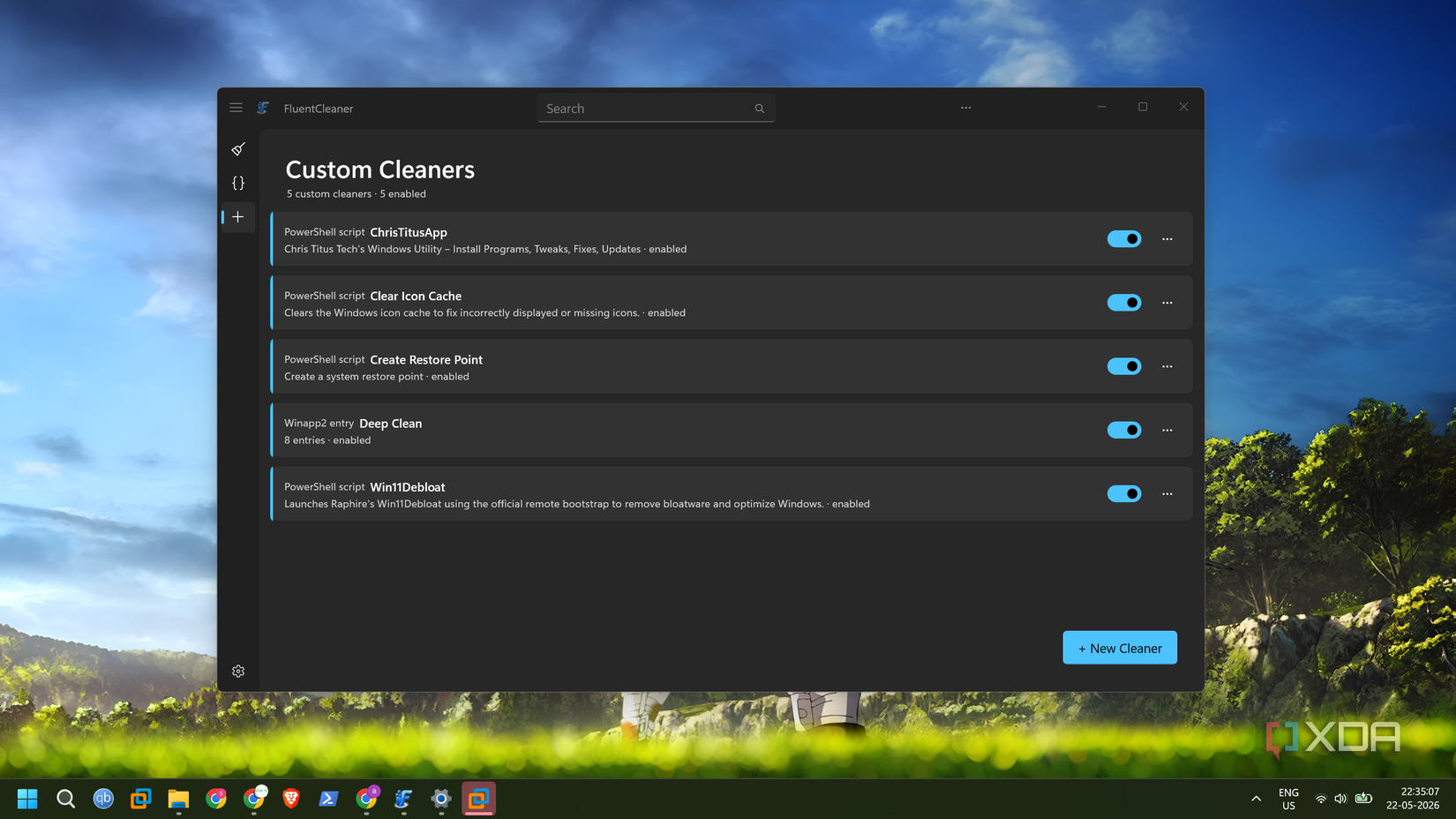 screenshot of fluid custom cleaners