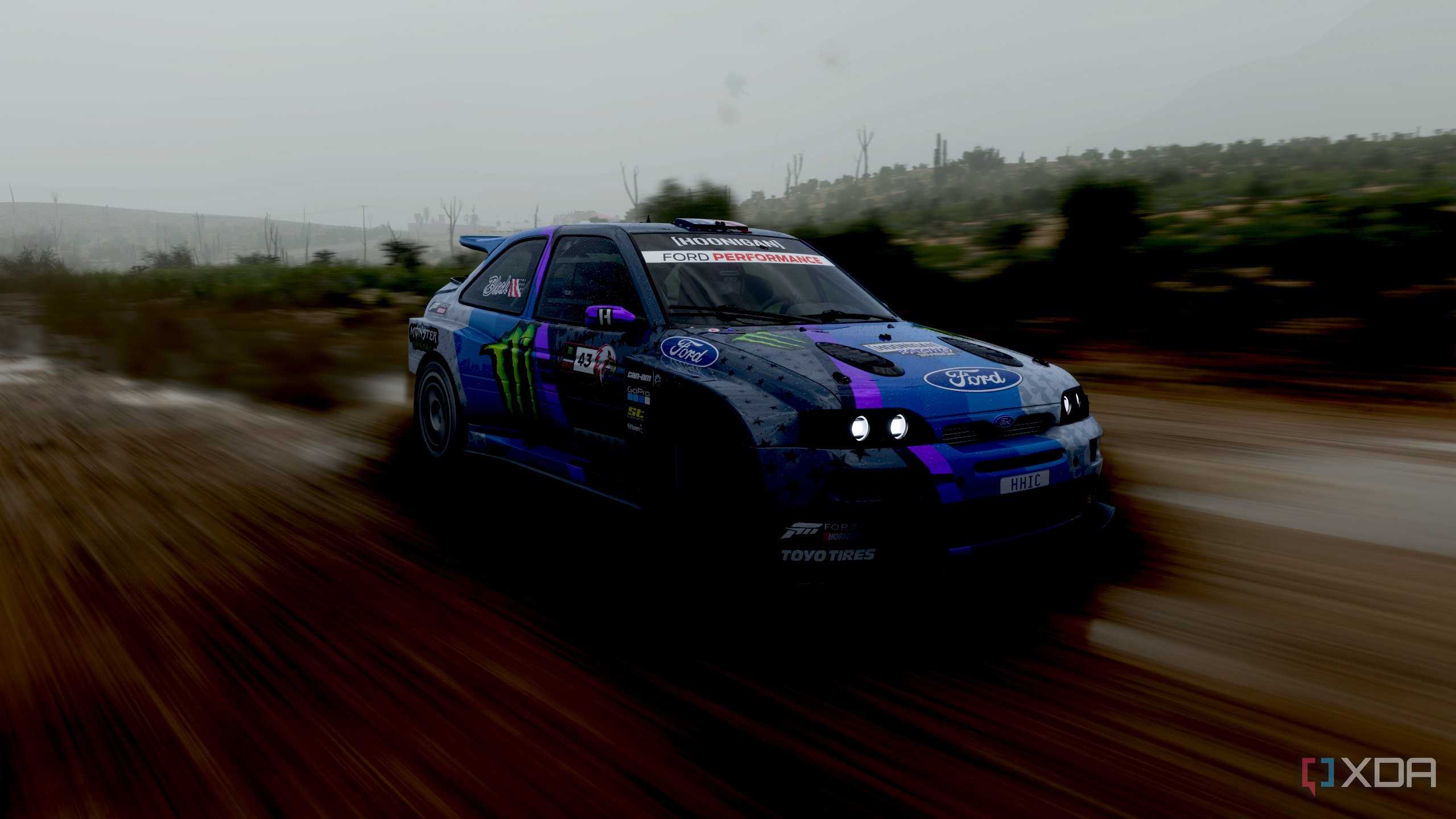 A dirt race from Forza Horizon 5.