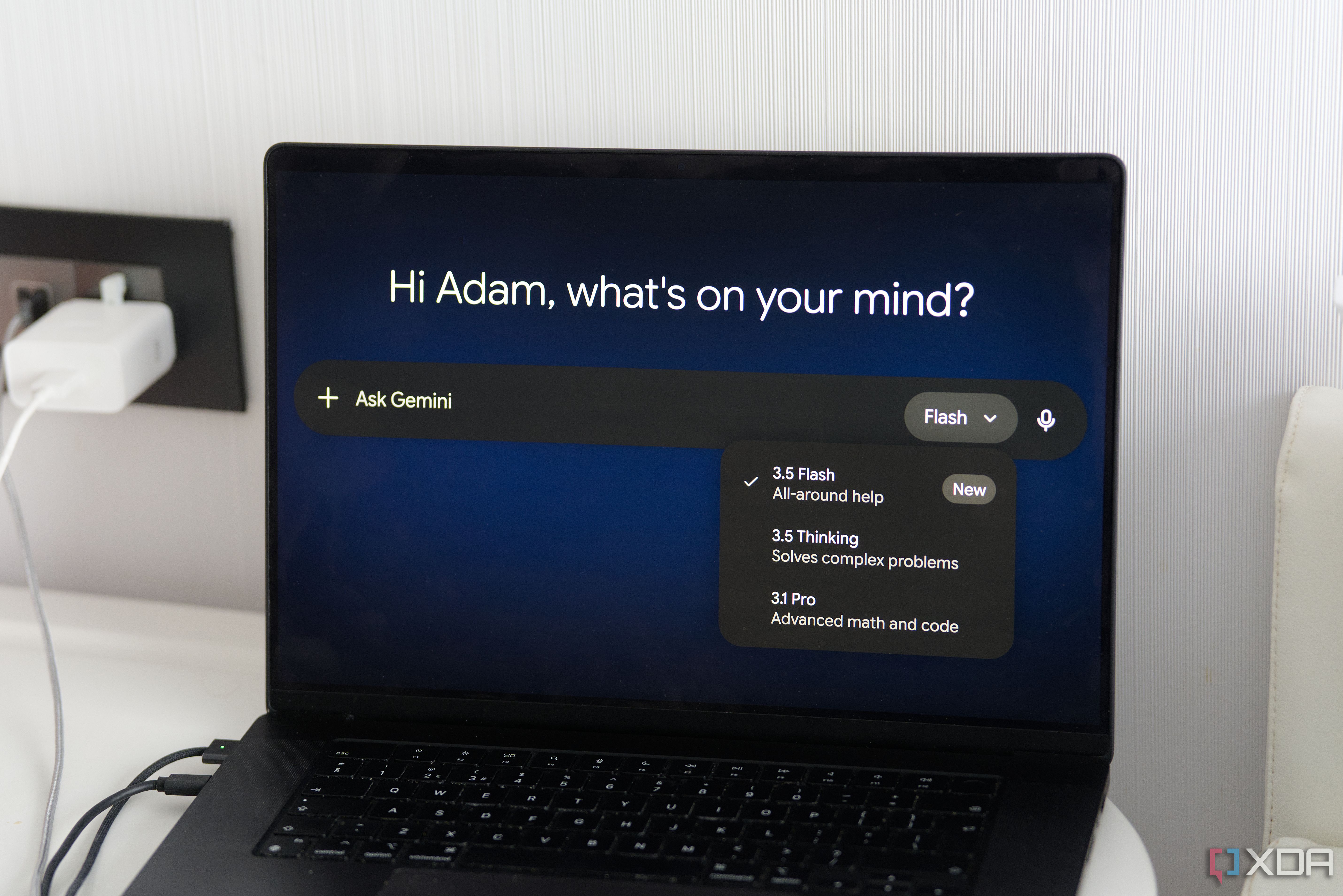 Gemini 3.5 Flash picker on a Macbook in the browser