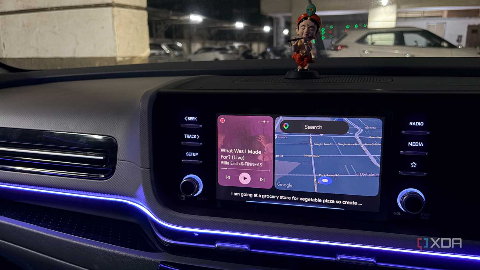 Gemini creating a grocery list in Android Auto