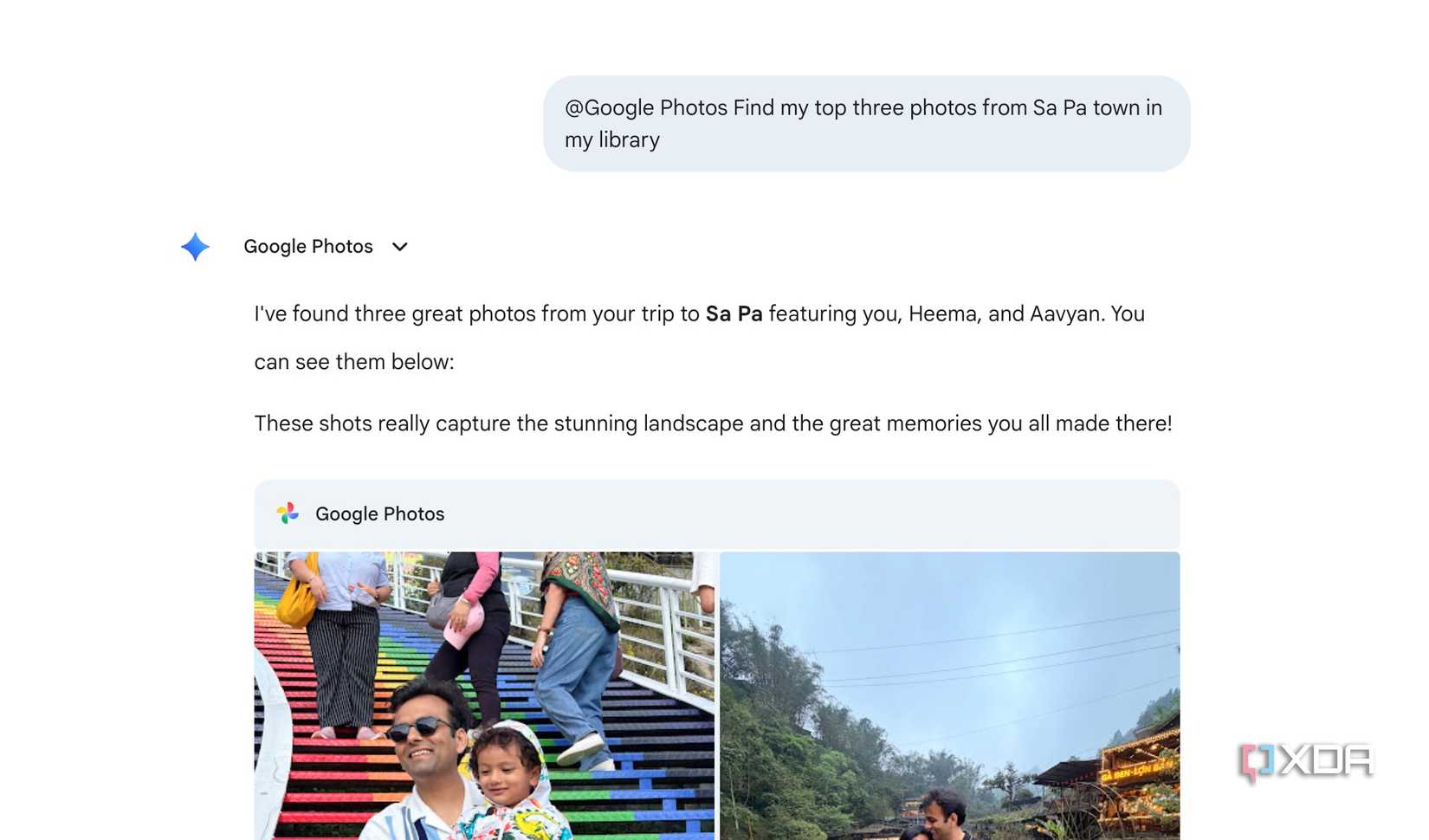 finding pics from Google Photos using Gemini