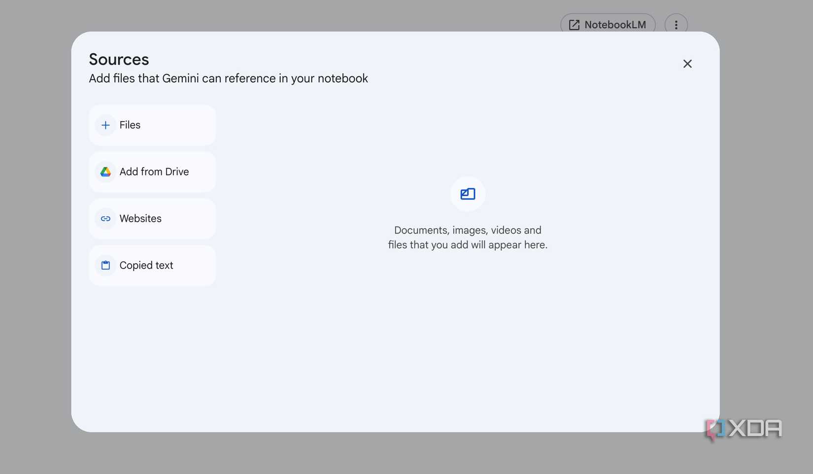 Add sources in Gemini notebooks