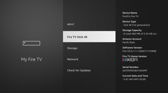 Fire TV Stick menu