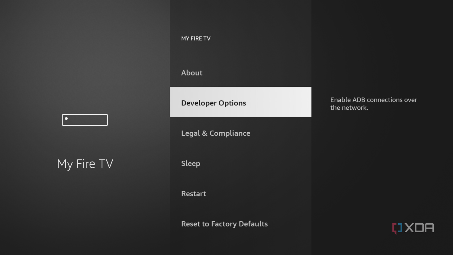 developer options in Fire TV Stick