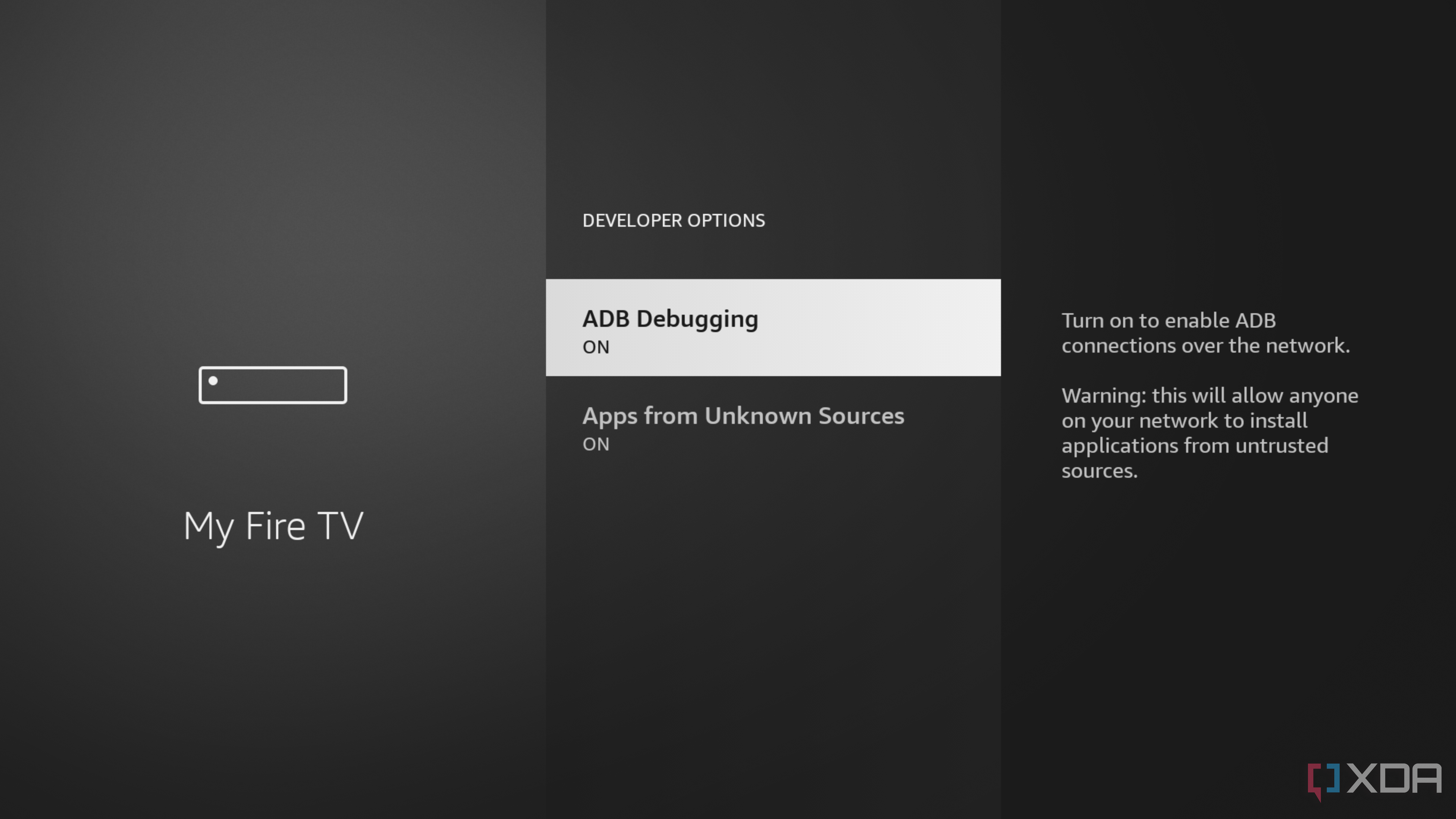 allow apps from unknown source in Fire TV Stick