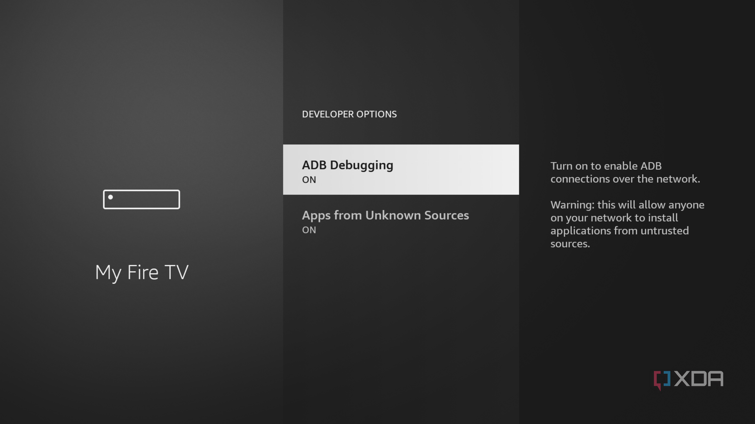 allow apps from unknown source in Fire TV Stick