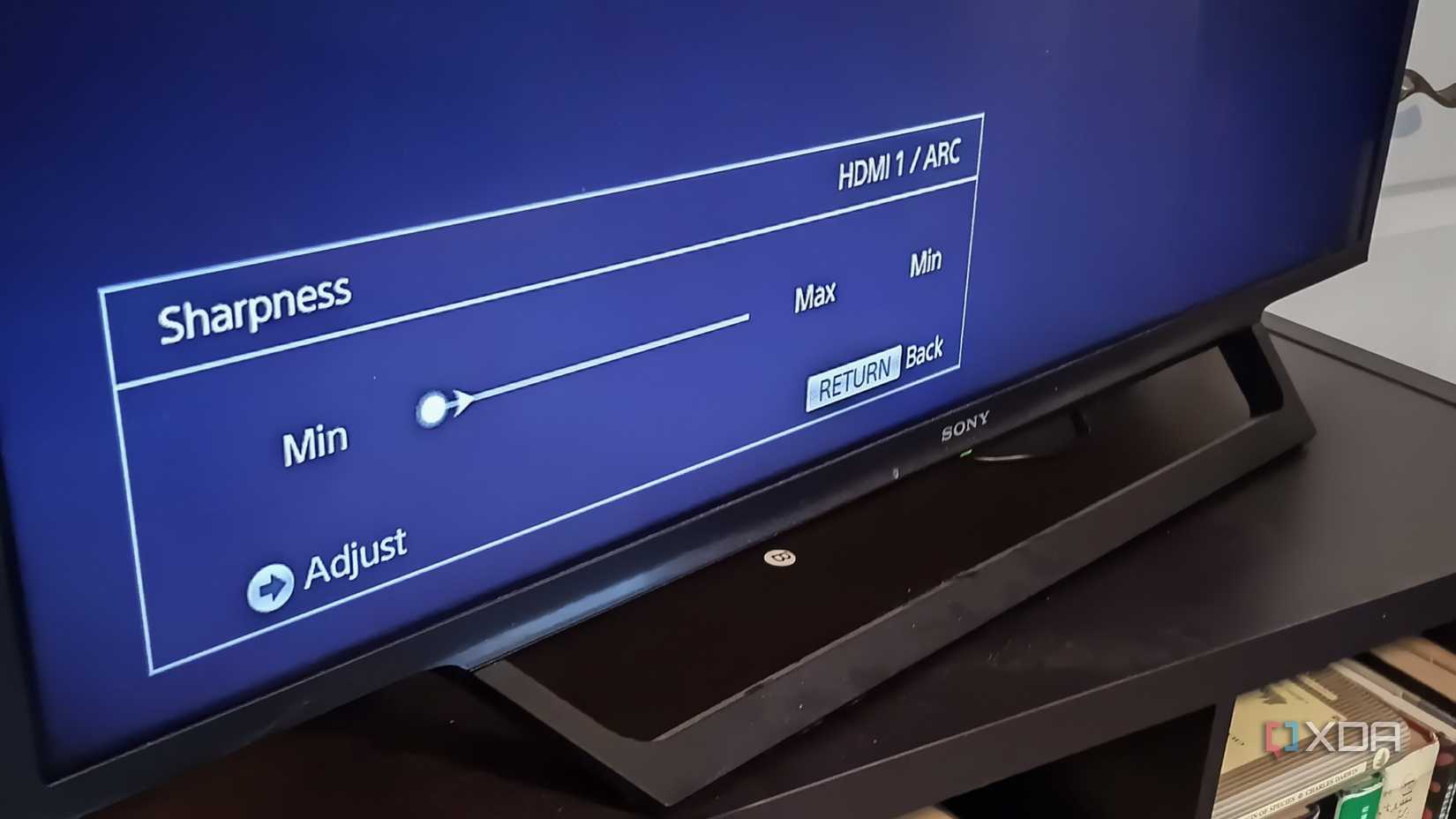 Sharpness settings on a TV