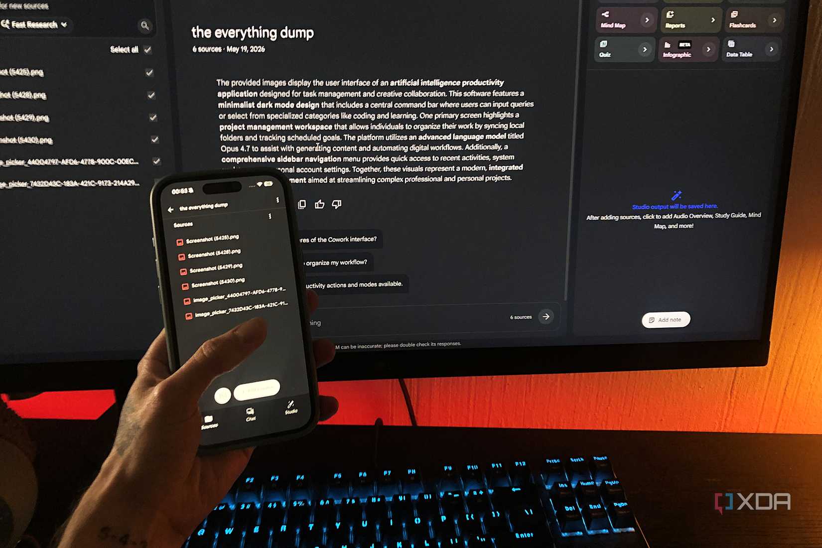 notebooklm sources on iphone and  windows pc