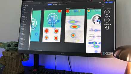 quant-ux on desktop, lego and lightbulb on view