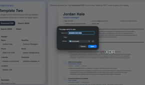 pdf export of the site