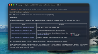 Claude code showing Perplexity MCP