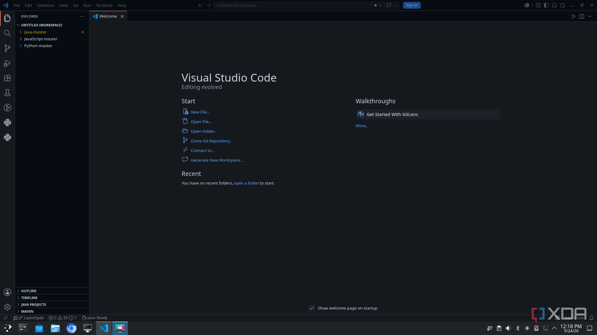 VS Code Home Page