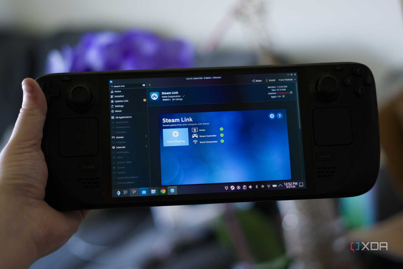 The Steam Link is displayed on the Steam Deck