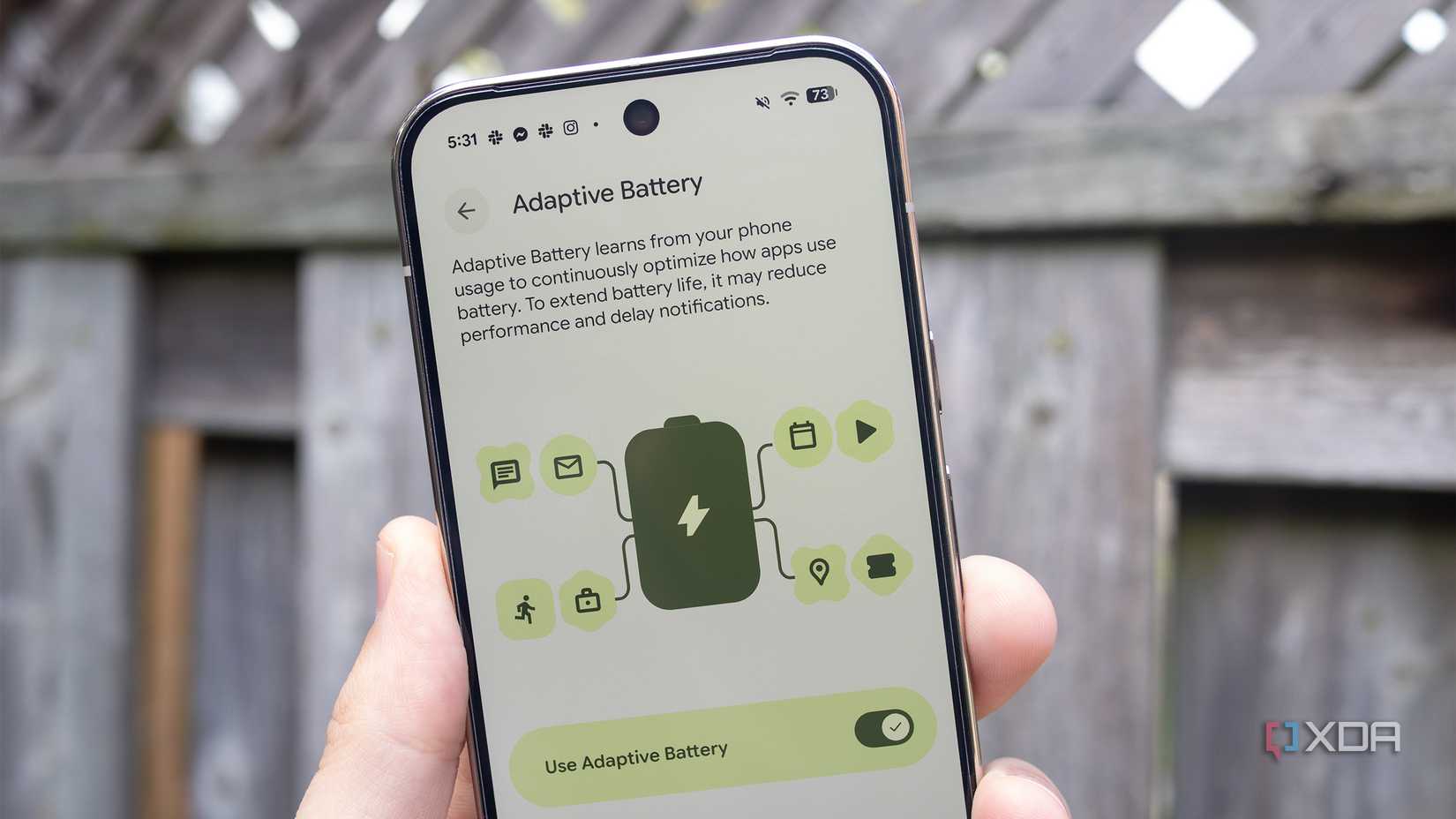 Adaptive Battery running on the Pixel 10 Pro 