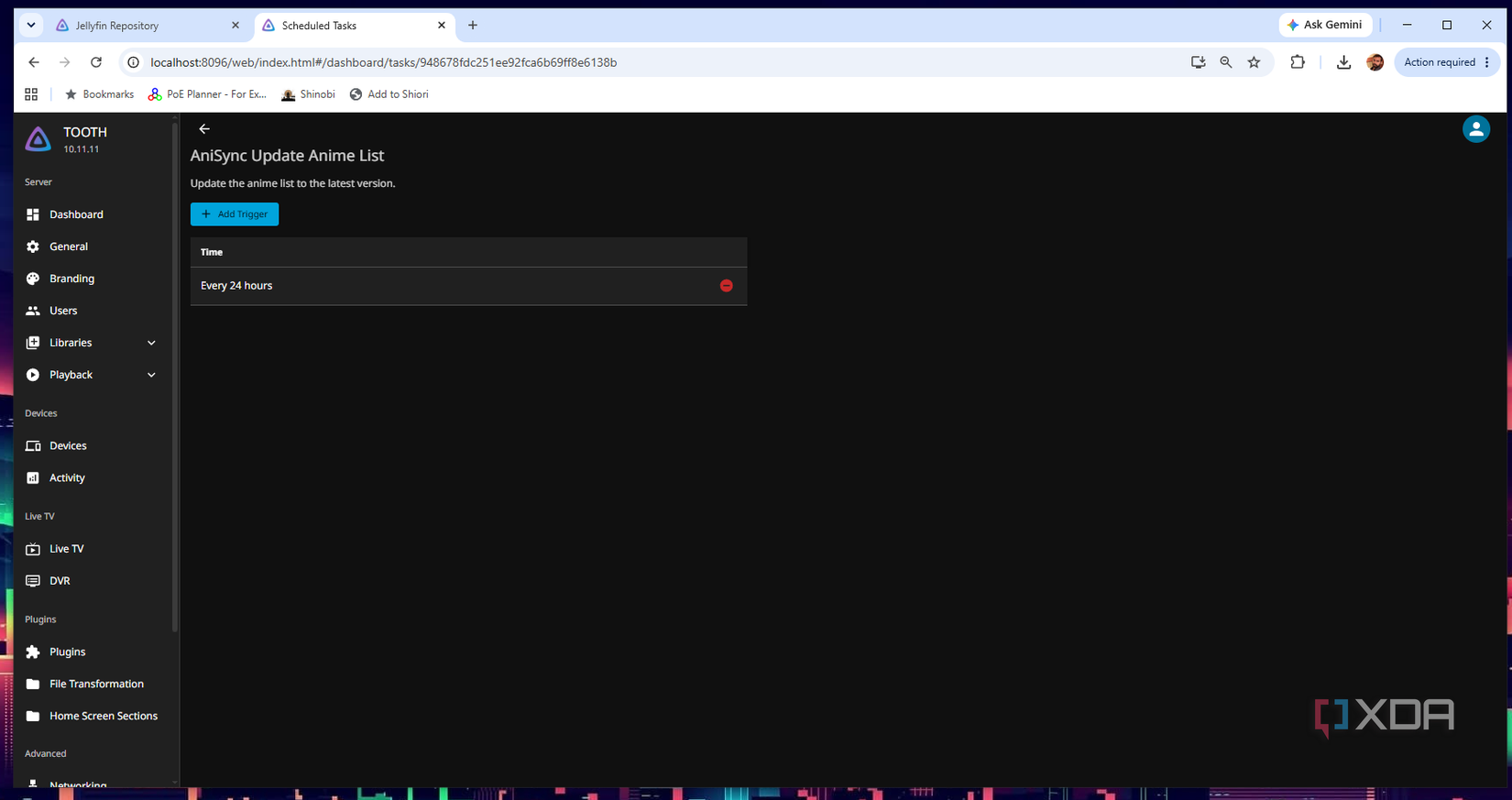 AniSync settings