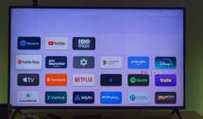 A TV displaying the Arc launcher app list