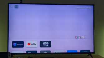 A TV displaying the home screen on Arc Launcher for Android TV