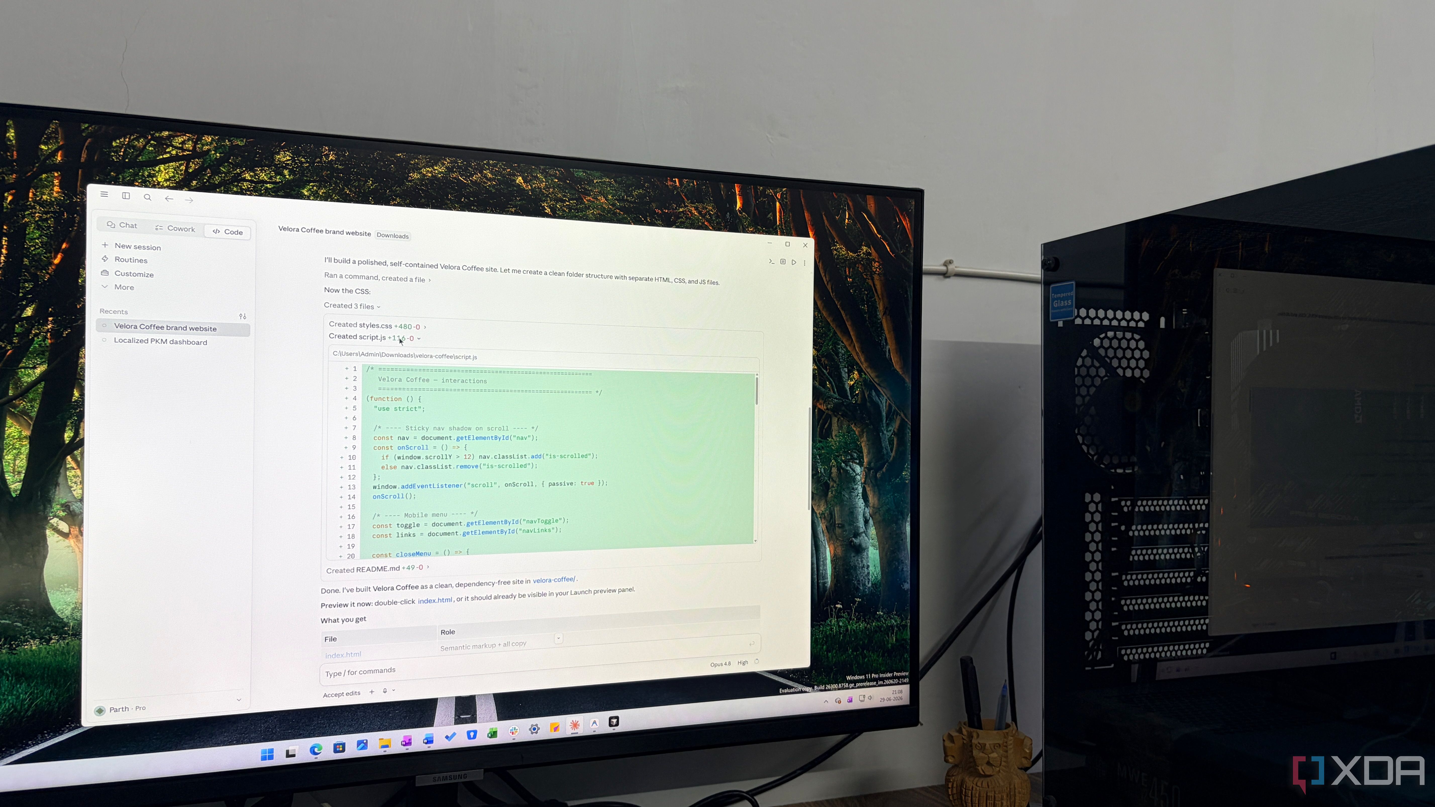 Cursor, antigravity, and Claude Code creating a website