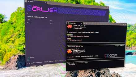 crush using qwen 3.6 and claude code using opus in two terminal windows