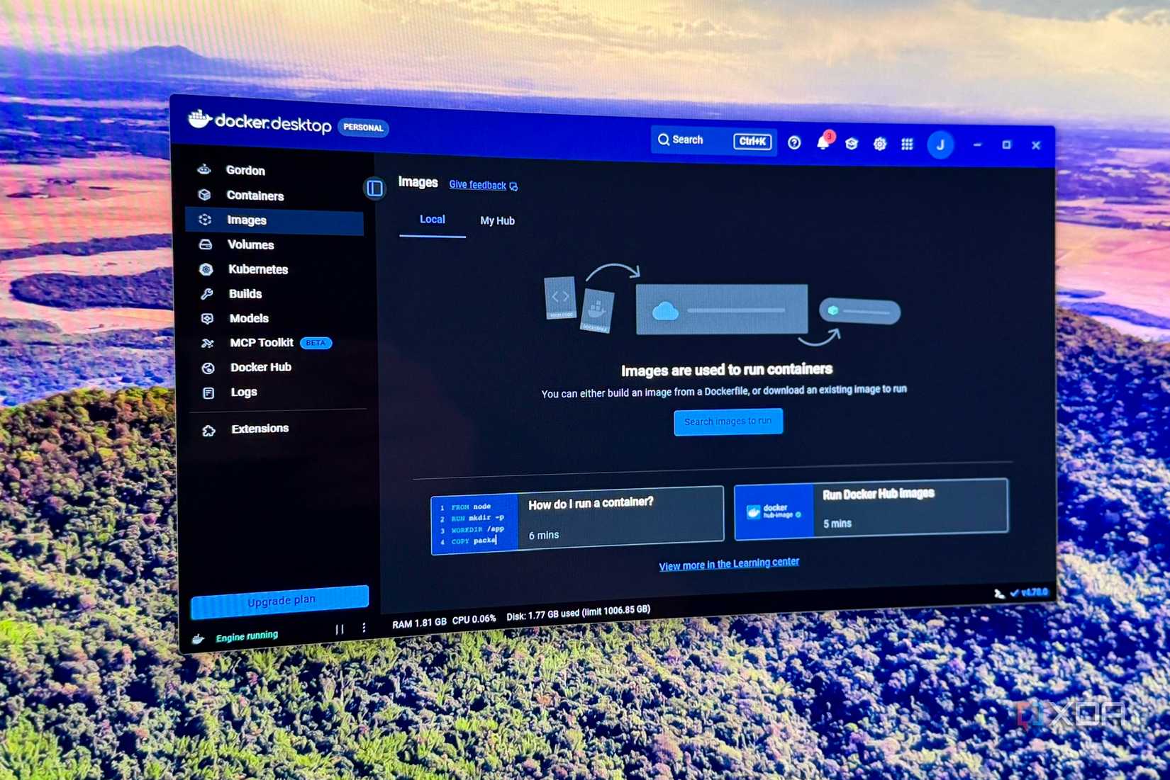 Dockable desktop open on a Windows PC