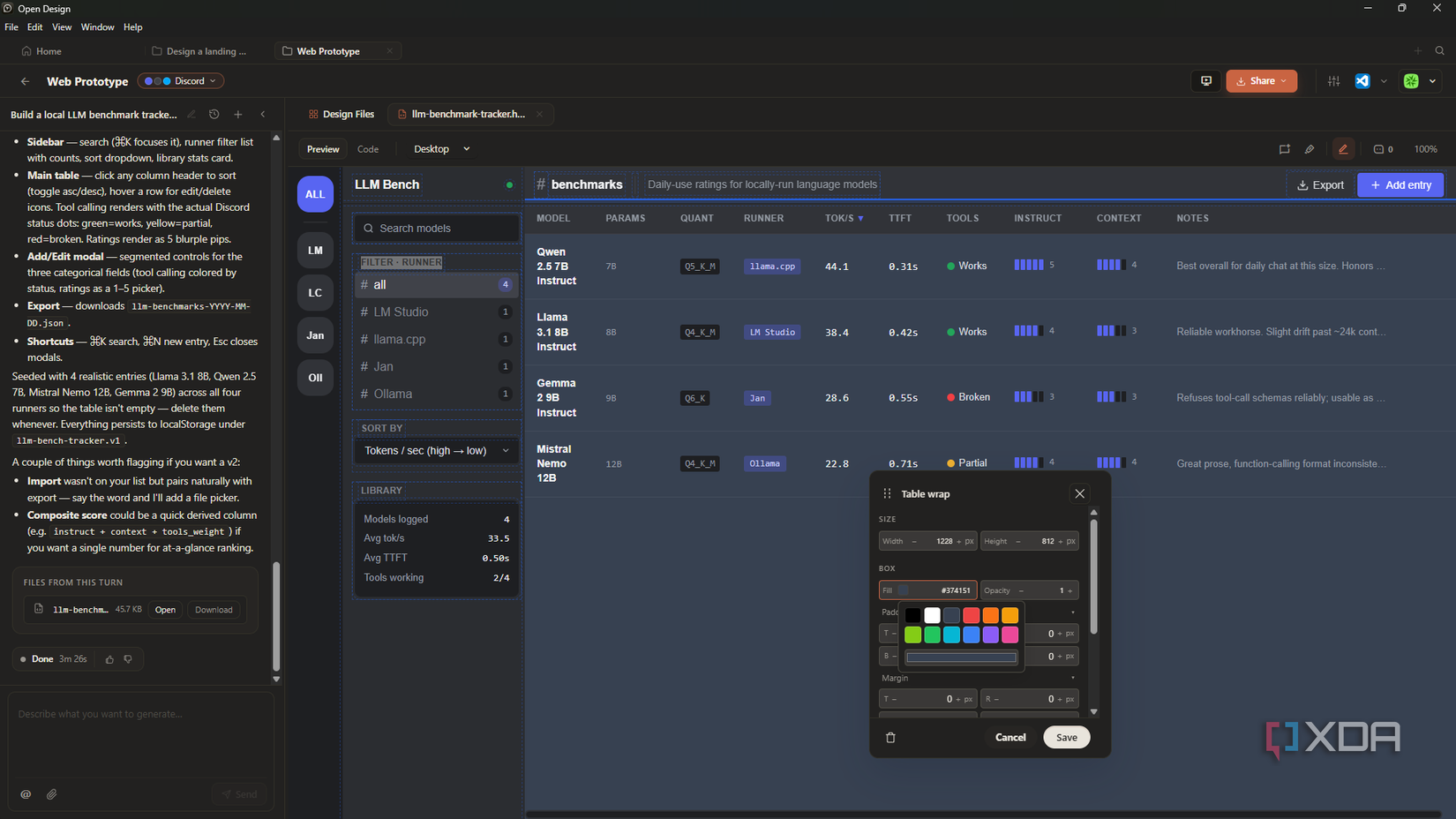 editing design in open design