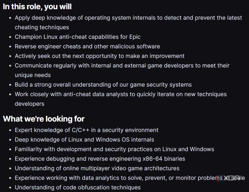 Epic Gamesが興味深い求人情報を掲載したことで、Linuxの便利なアンチチート問題がついに解決されるかもしれない Epic Gamesが興味深い求人情報を掲載したことで、Linuxの便利なアンチチート問題がついに解決されるかもしれない