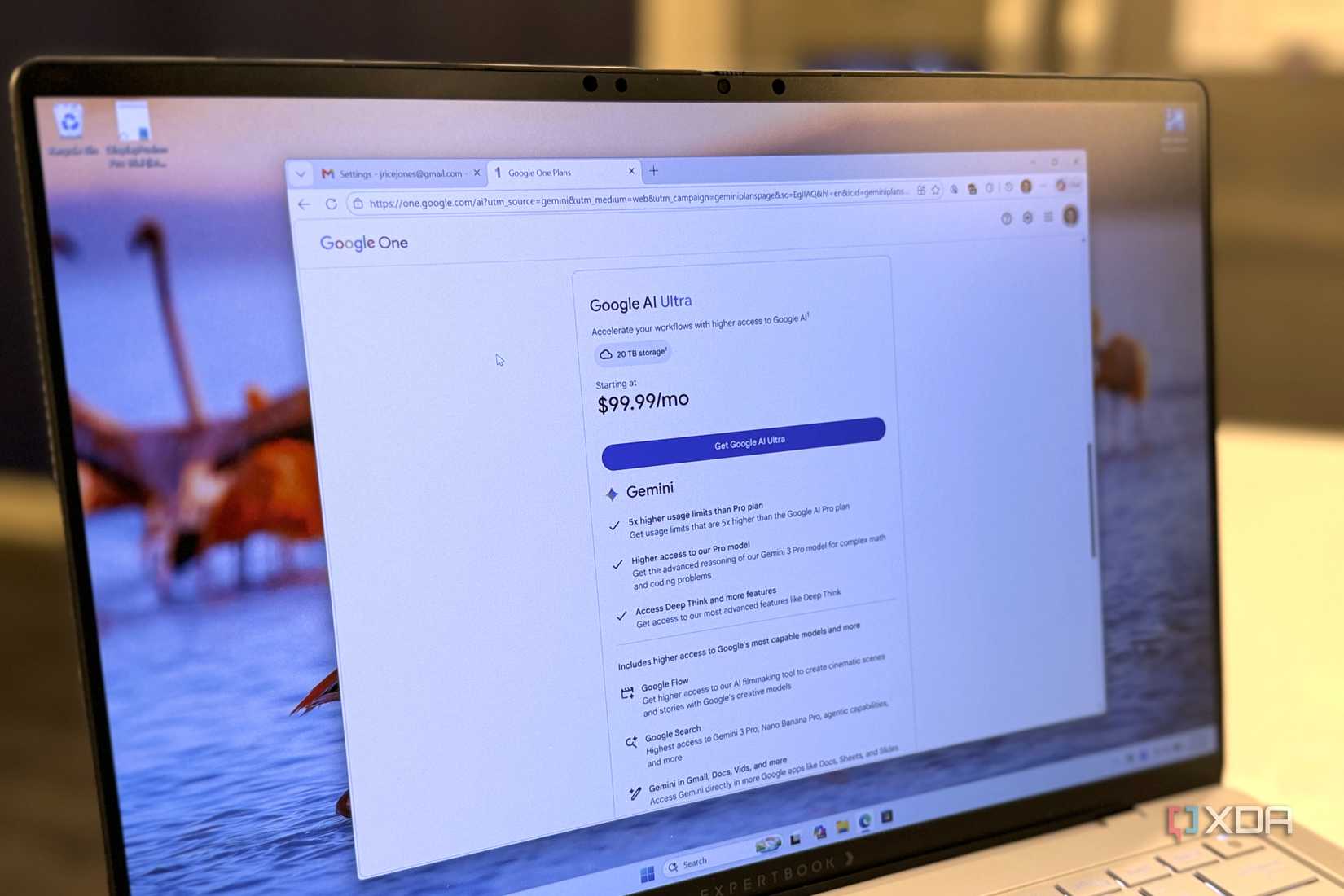 google ai ultra sign up page on a laptop screen