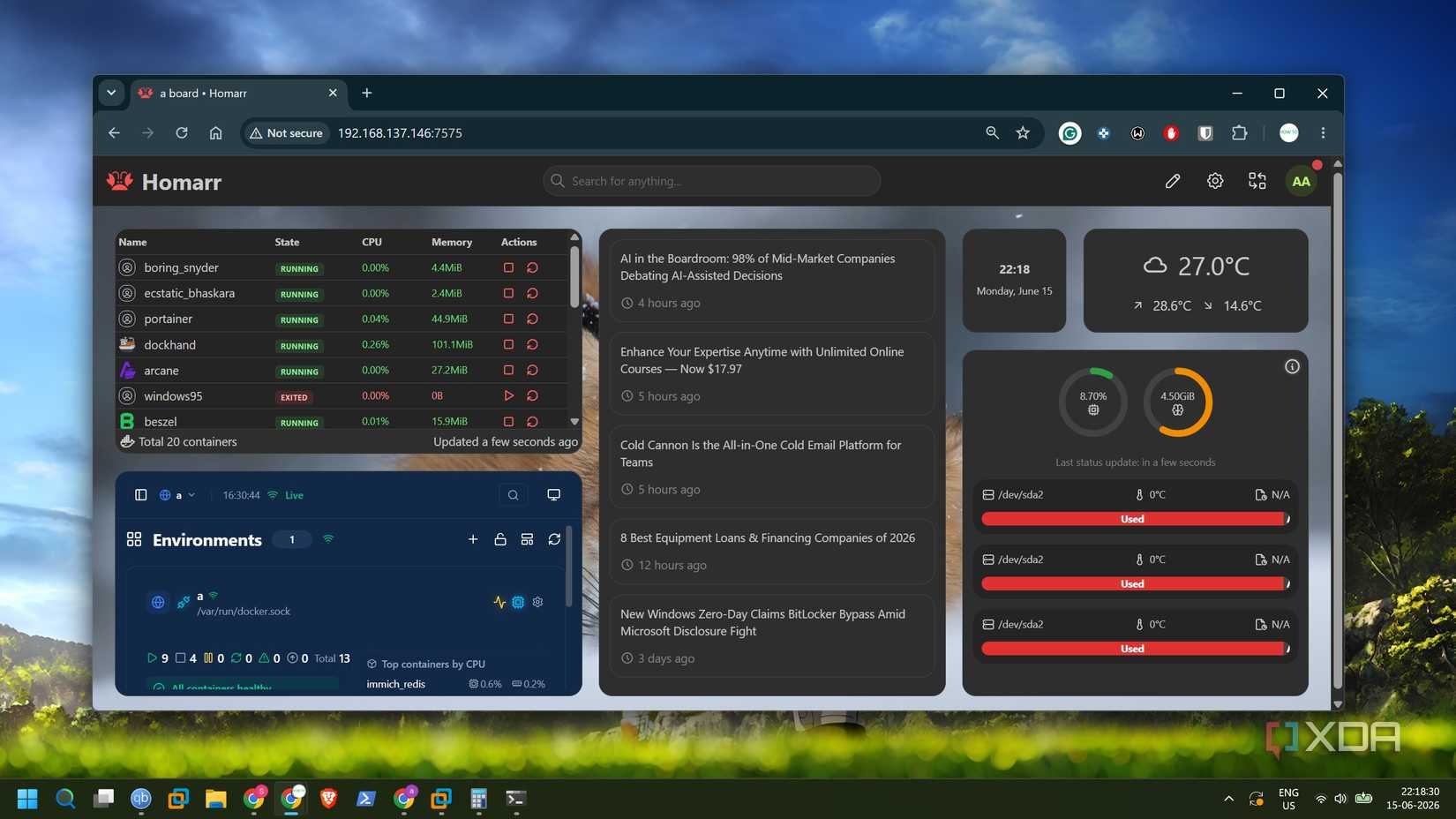 Homarr is packed with features, but Glance is what I actually use on my ...