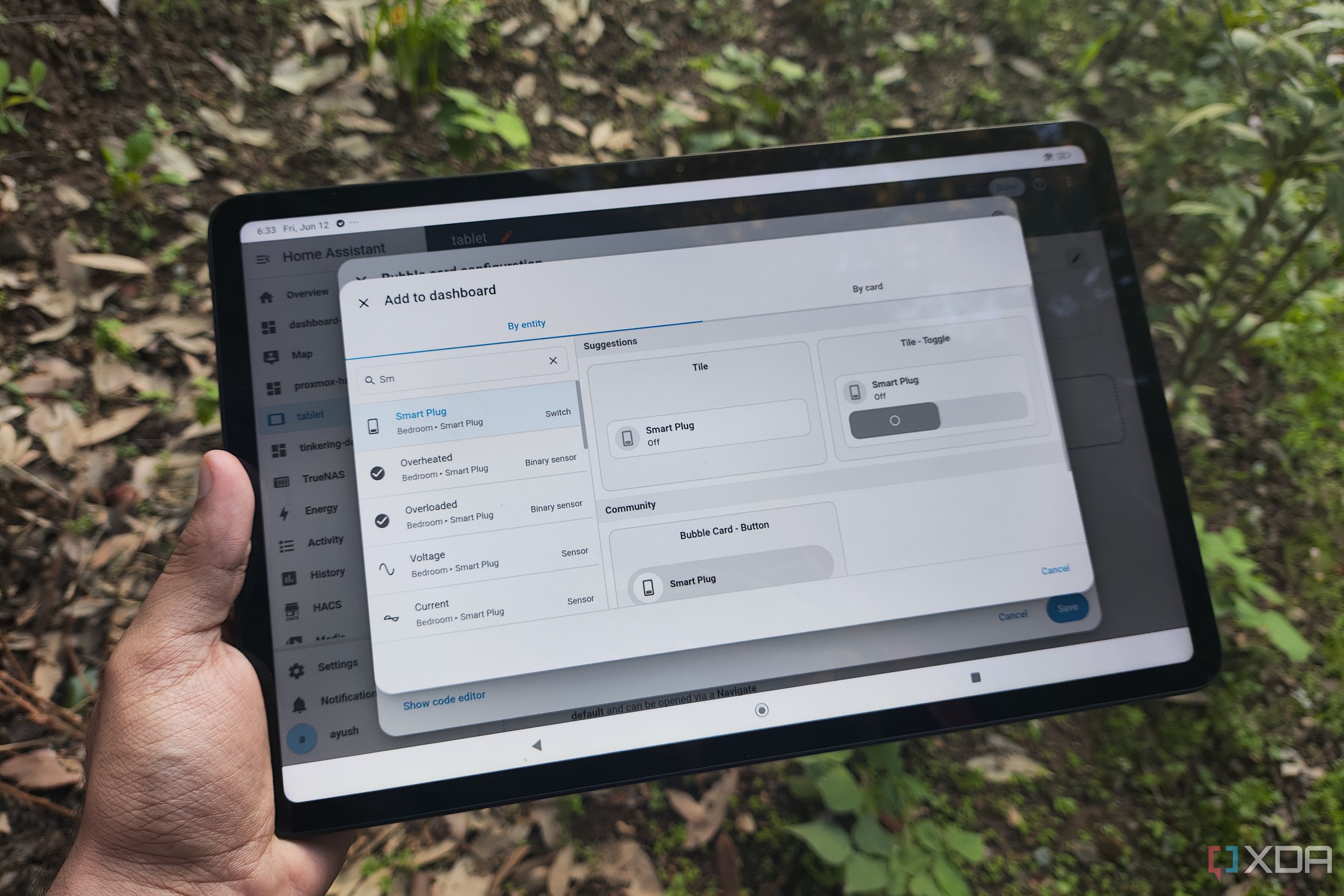 Adding devices to a Home Assistant dashboard