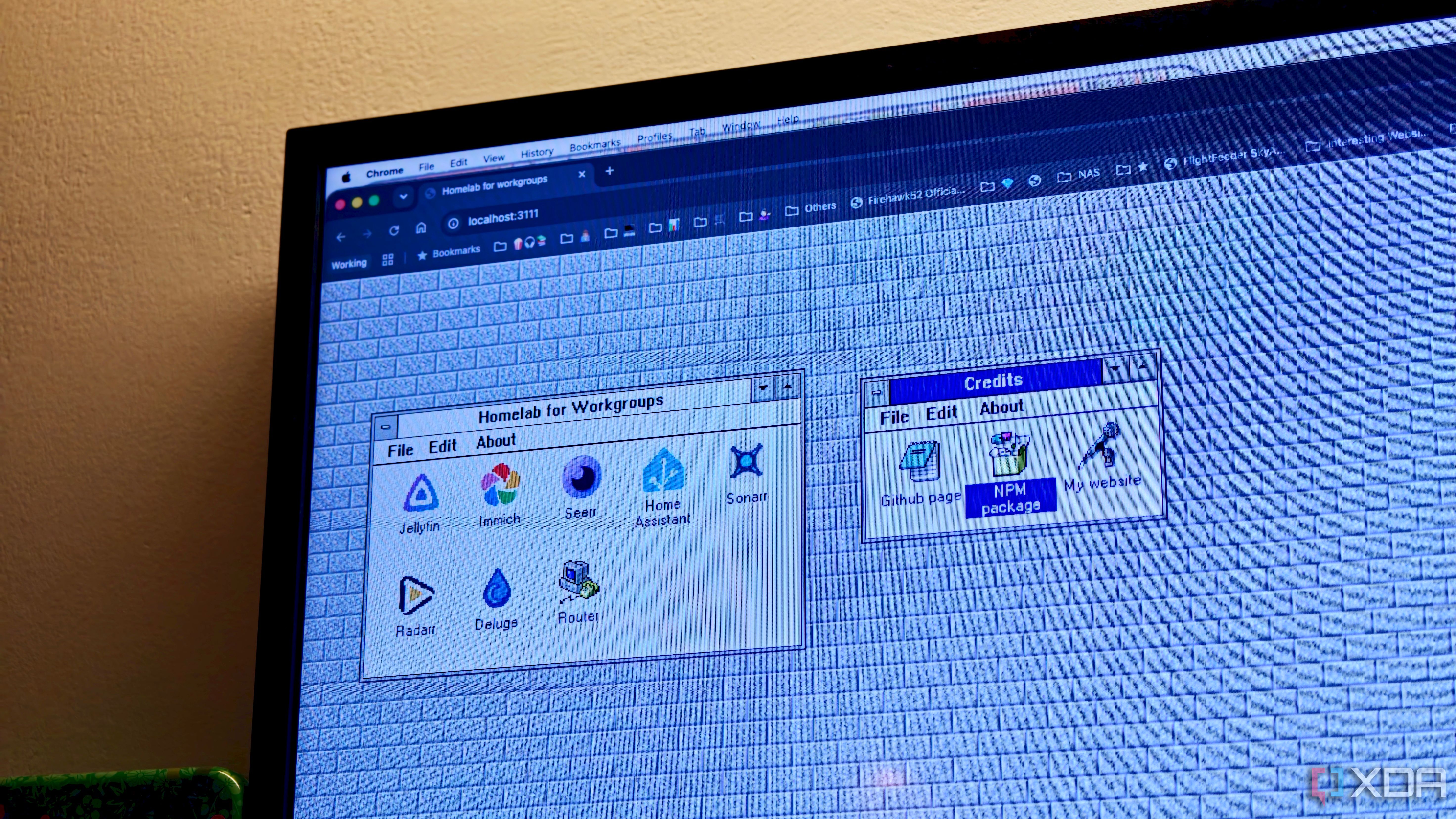 Windows 3.1 dashboard for homelab