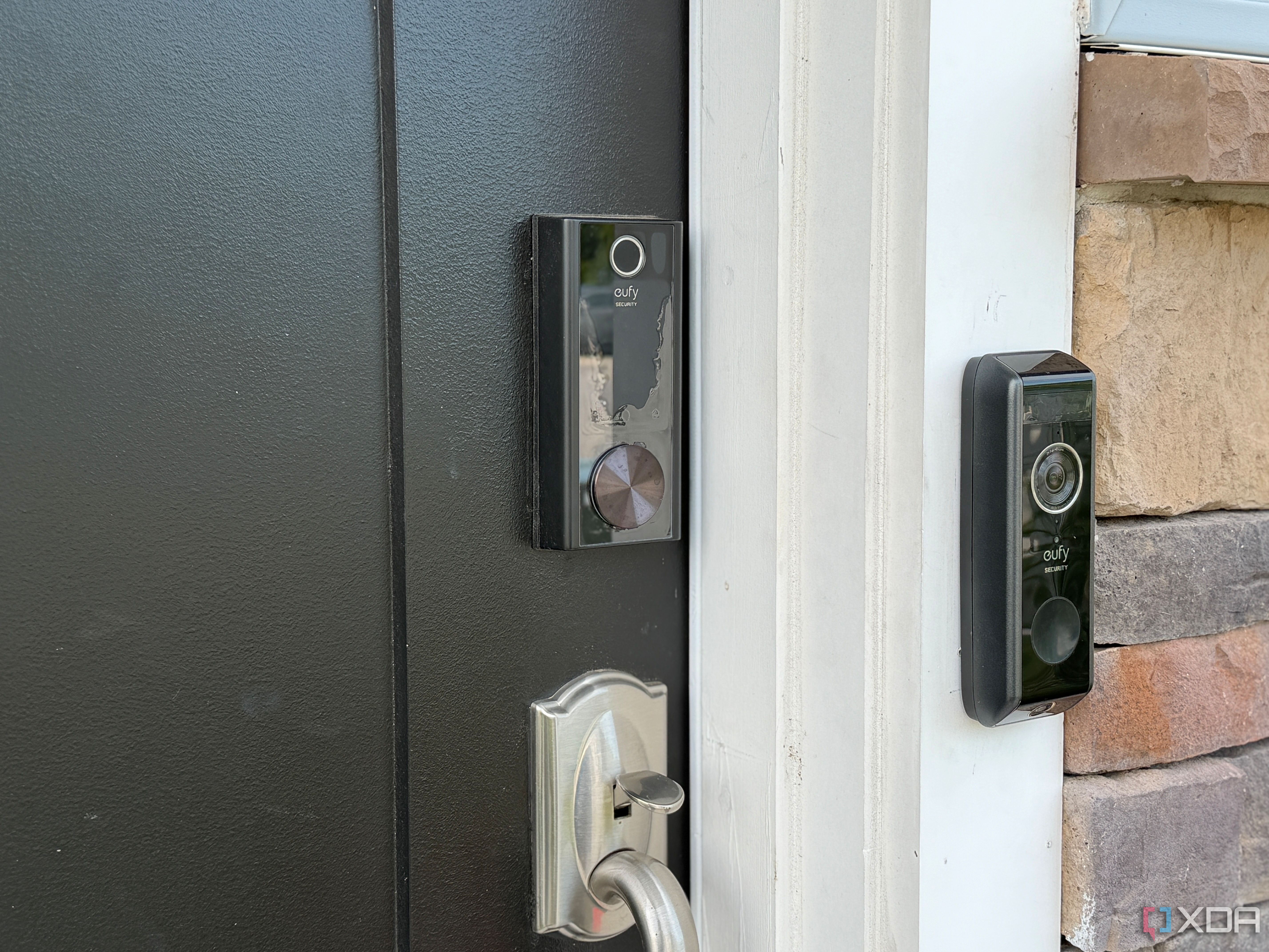 Eufy smart lock external on front door next to door bell
