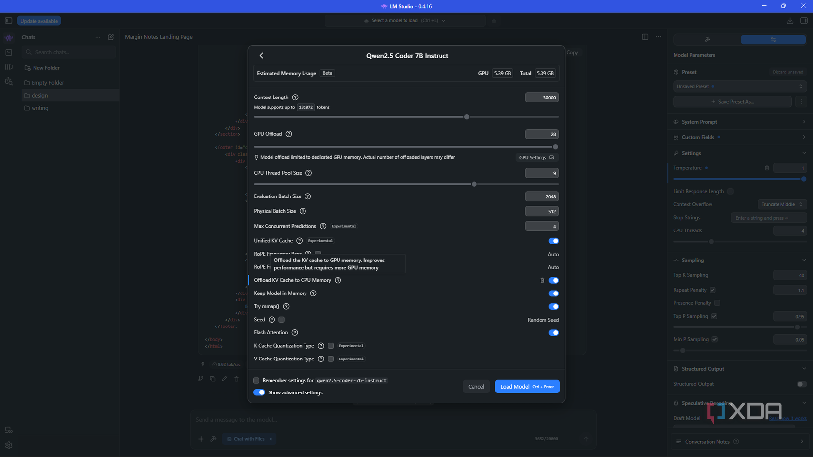 kv cache offload in lm studio
