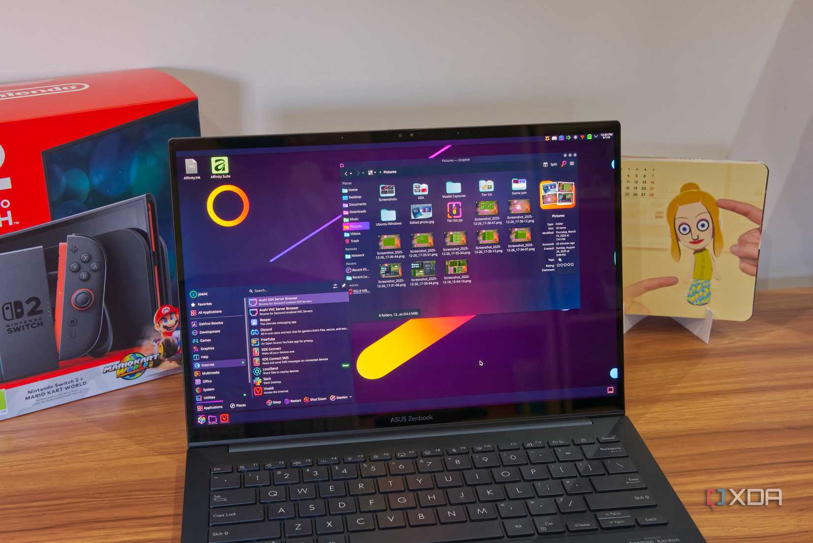 A laptop running Linux with the KDE Plasma desktop environment