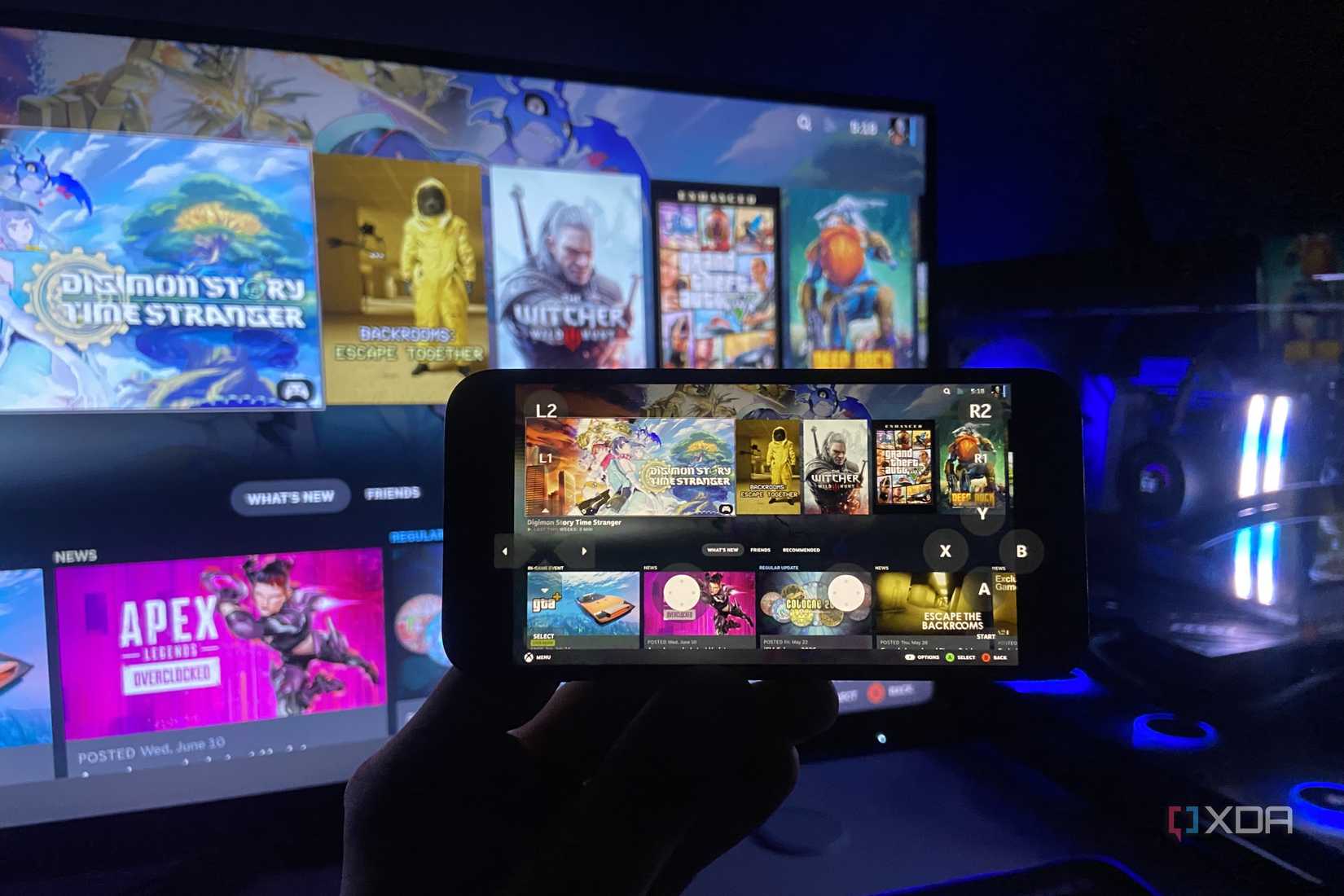 Moonlight on an iPhone running Steam Big Picture Mod.