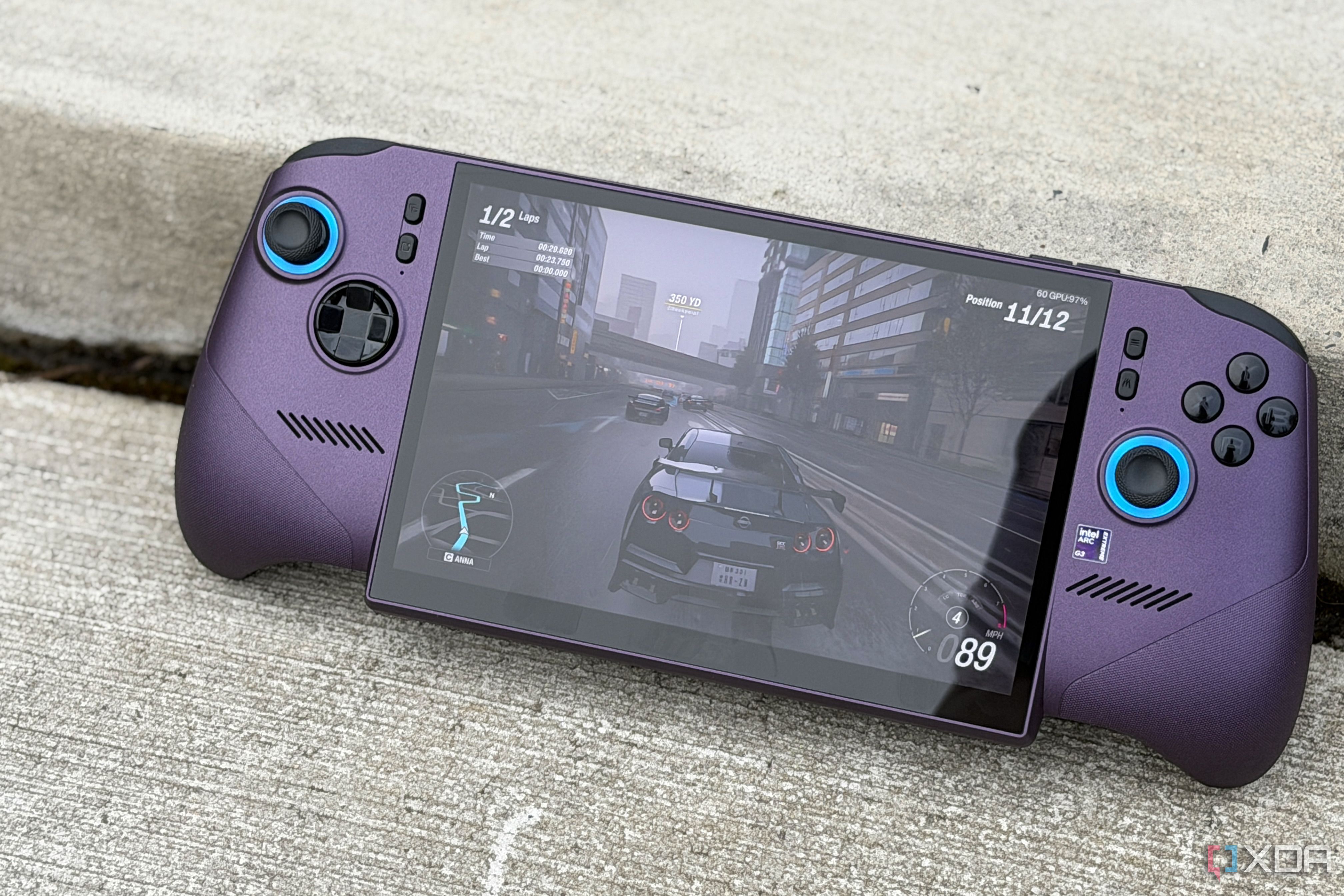 playing forza horizon 6 on the msi claw 8 ex ai plus handheld