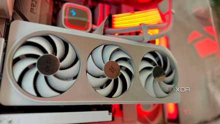 An Nvidia RTX 4070 Ti GPU with red Lian Li Strimer lighting inside an NZXT H9 Flow case.