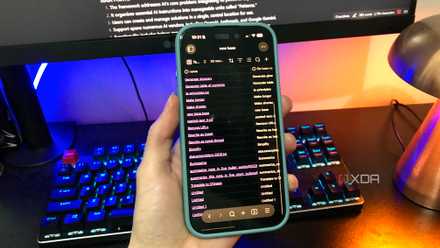 obsidian on mobile, desktop monitor and keyboard background